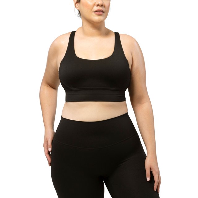 Nativ Sujetador Deportivo para Mujer, Sports Bra de Gran Comodidad para Yoga, Corto con Escote Redondo y Tirantes Cruzados, Soporte de Bajo Impacto, Negro, Talla Chica Nativ Brassiere