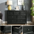thumbnail image 3 of Modern Farmhouse 7 Drawer Dresser Chests, Dressers for Bedroom, Wood Rustic TV Stand of Drawers Closet Organizer & Storage Clothes for Living Room, Hallway, 3 of 12