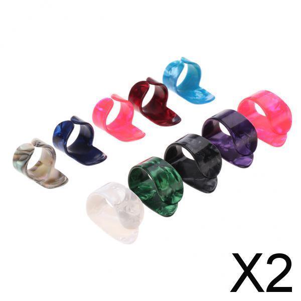 2x1 Pieza de Guitarra de Celuloide, Púas para Dedos, Púas para Pulgar, Púas para Uñas, Piezas de Instrumentos de Cuerda 2 piezas