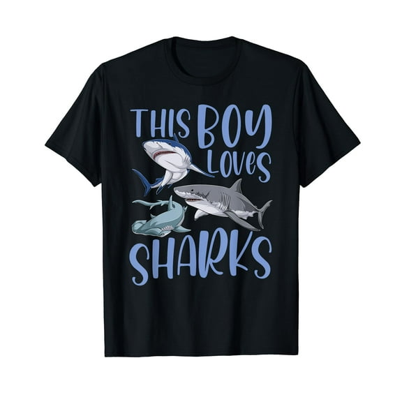 Shark Lover Kids This Boy Loves Sharks T-Shirt