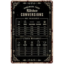Baking Signs Wall Decor Kitchen Conversion Chart Baking Knowledge Tin Sign Decoration Vintage Chic Metal Poster Wall Decor Art Gift for Man Cave Bar Cafe House 16x12 inch