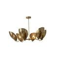 thumbnail image 7 of 6 Light Curved Perforated Shades Pendant Mid Century Modern Raw Brass Sputnik chandelier light Fixture, 7 of 7