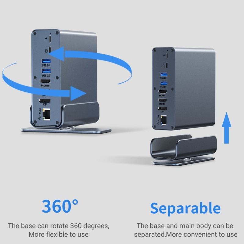 Zecic Power Workflow USB C Dock Hubs with Video Output Gigabit Ethernet Port 1000mbps