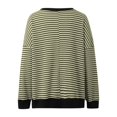 thumbnail image 5 of 2025 New Striped Print Waffle Sweatshirts for Women Loose Fit Crewneck Drop Shoulder Long Sleeve Pullover Tops Trendy Soft Comfy Split Hem Stylish Outfit for Daily Wear Green XXXXL, 5 of 5