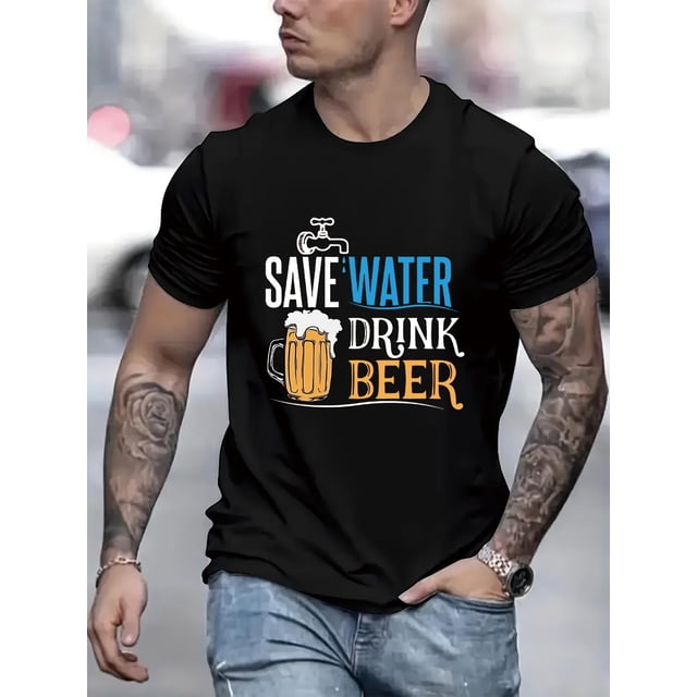 Men's Casual Geometric Print T-Shirt - Stretchy, Breathable Fabric, Round Neck, Short Sleeve - Perfect for Summer Outings Tee For Adult, Men, Women, Teen, Teenager, Adolescent,Youth