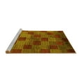 thumbnail image 2 of Ahgly Company Machine Washable Indoor Square Oriental Yellow Modern Area Rugs, 4' Square, 2 of 4