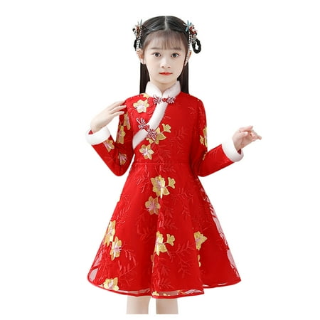 

Tang Princess Chinese Year Baby Kid Girl Suit Dresses Toddler Girls Outfits&Set