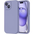 thumbnail image 1 of YWC-Compatible with iPhone 15 Case, [Smooth Silicone Full Coverage Camera] [8ft Drop Protection], Soft Microfiber Lining Full Body Protective Case for iPhone 15 6.1 inch - Lavender Grey, 1 of 4