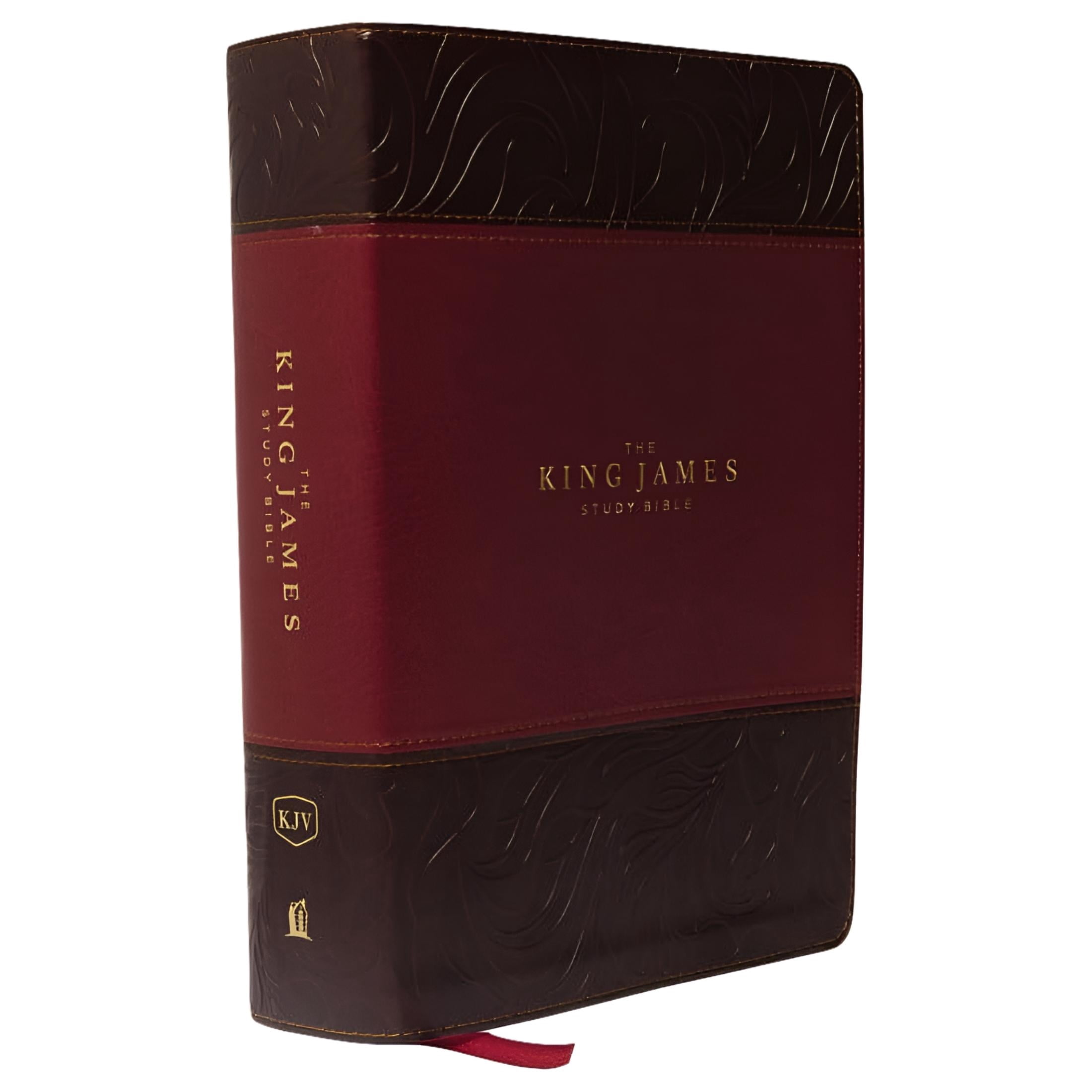The King James Study Bible, Imitation Leather, Burgundy, Full-Color Edition (Large Print) (Hardcover)
