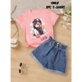 thumbnail image 1 of JUSTA GIRLWHO LOVES CATS LITTLE GIRL PATTERN GIRLS T-SHIRT - SOFT POLYESTER BLEND, SHORT SLEEVES, ROUND NECK - CASUAL FASHION CUTE COMFORTABLE PULLOVER FIT Youngsters - PERFECT CHOICE for SPRING, SUM, 1 of 6