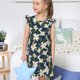 thumbnail image 4 of Balery Lilies Flowers Camisón de princesa para niñas, pijama de algodón con mangas abullonadas, suave y bonito.-XX-Large, 4 of 6
