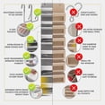 thumbnail image 6 of 6 Tiers Over The Door Organizer Hanging - 100D EXTRA THICK & 50lbs HUGE CAPACITY, 12 Side Mesh Pockets Over The Door Shoe Organizer, Hanging Closet Organizer (Light Gray, 1pc), 6 of 7