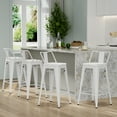 thumbnail image 4 of Metal Bar Stools Set of 4 Counter Height Stools 26 Inchs Counter Stools with Backs Black Bar stools with Backs Bar Height Stools, 4 of 4