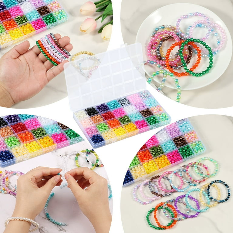 2000Pcs Pearl Beads For Jewelry Making 28 Colors With 1300Pcs Letter