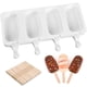 thumbnail image 1 of Sakolla Molde De Silicona Para Paletas, 4 Cavidades, Moldes Para Paletas De Hielo, Molde Para Helado, Moldes Ovalados Para Pasteles Con 50 Palos De Madera, 1 of 5