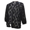 thumbnail image 4 of Weikingp Womens Cardigan, Women'S Autumn Patterned Lace Hollow Lace Solid Color Nine Quarter Sleeved Cardigan Fall Clothes for Women 2024 Lace Tops for Women Black L, 4 of 6
