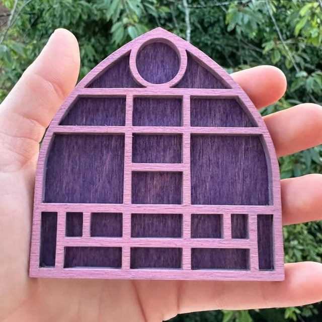 Mini Wooden Display Shelf for Collectibles \u2013 Rustic Shadow Box Display Case with Multiple Compartments, Miniature Trinket Shelf for Mini Crystals Figures, Small Trinkets (B)