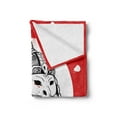 thumbnail image 2 of Kabuki Soft Flannel Fleece Throw Blanket, Design with Grunge Stained Look Ronin Fighter Face, Cozy Plush for Indoor and Outdoor Use, 50" x 60", Red White and Black, by Ambesonne, 2 of 5