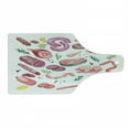 thumbnail image 1 of Food Cutting Board, Colorful Meat Drawings Cookery Succulent Ham Sausages, Decorative Tempered Glass Cutting and Serving Board, in 3 Sizes, by Ambesonne, 1 of 2