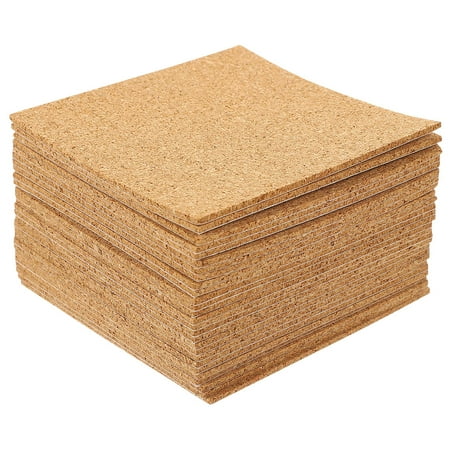 

Voiceine 60 pcs Self-Adhesive Cork Coasters Square Cork Backing Adhesive Sheets for DIY Craft