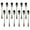 Ellipse Style Black, variant on Silver Long Handle Spoon, MDEALY 7” Stainless Steel Round Style Mixing Spoon, Coffee Ice Cream Spoon Cocktail Mixing Silverware Spoon Set for 12