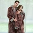 thumbnail image 4 of Full Length Flannel Bathrobe Pajamas Women Belted Plush Soft Fleece Long Bath Robes Nightgown Spa Sleepwear Housecoat (Large, Coffee), 4 of 6