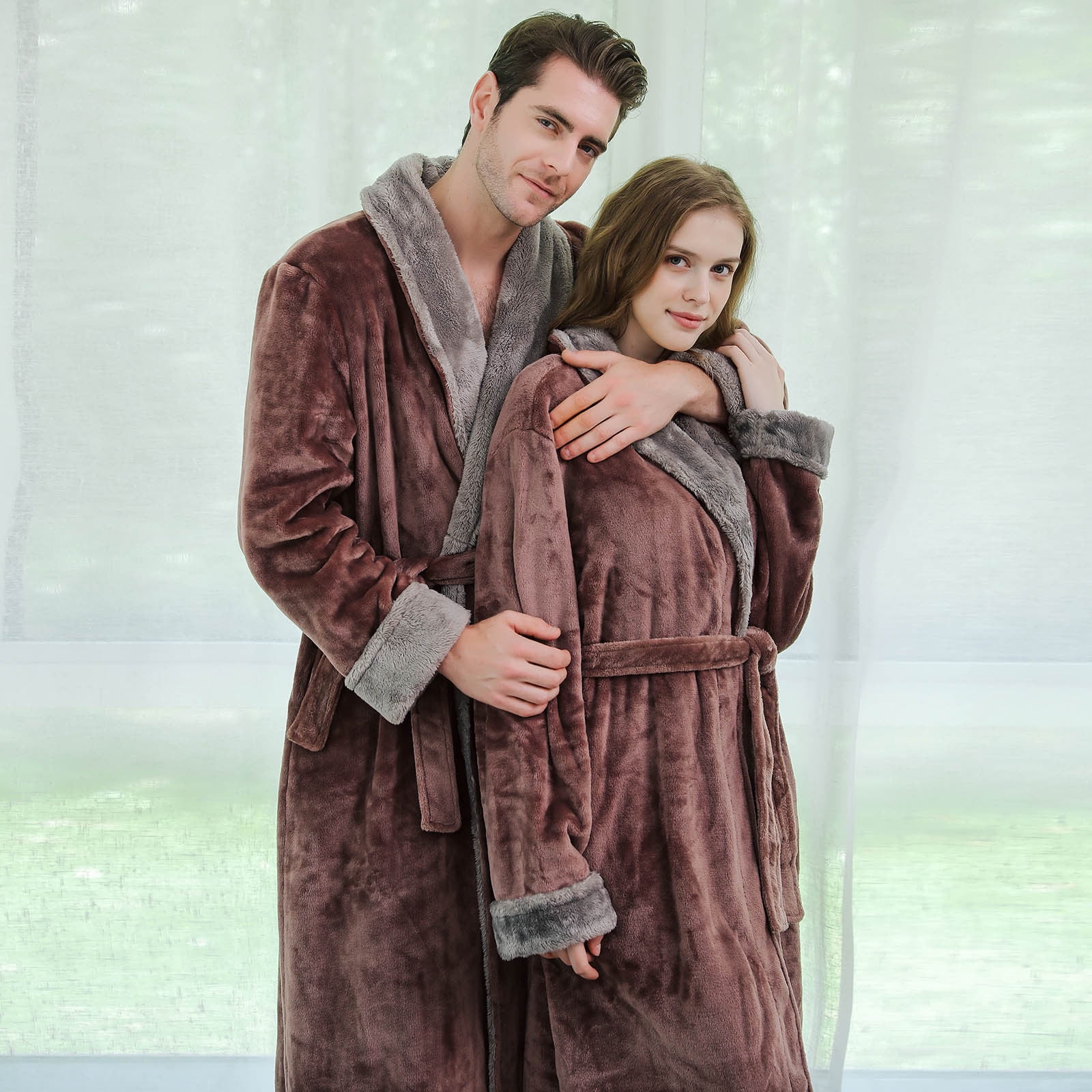 Bathrobe Peignoir Couple Assorti SILKSILKY Homme Peignoirs Pure Soie  Ceinture – FR-SILKSILKY