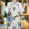 thumbnail image 6 of White Cow Flower Bucket Pattern Apron-Garden Aprons for Women with Pockets-Cotton Linen Waterproof Kitchen Cooking Gardening Aprons Adjustable for Kitchen,Cooking,BBQ and Salon 33x27 Inch, 6 of 7
