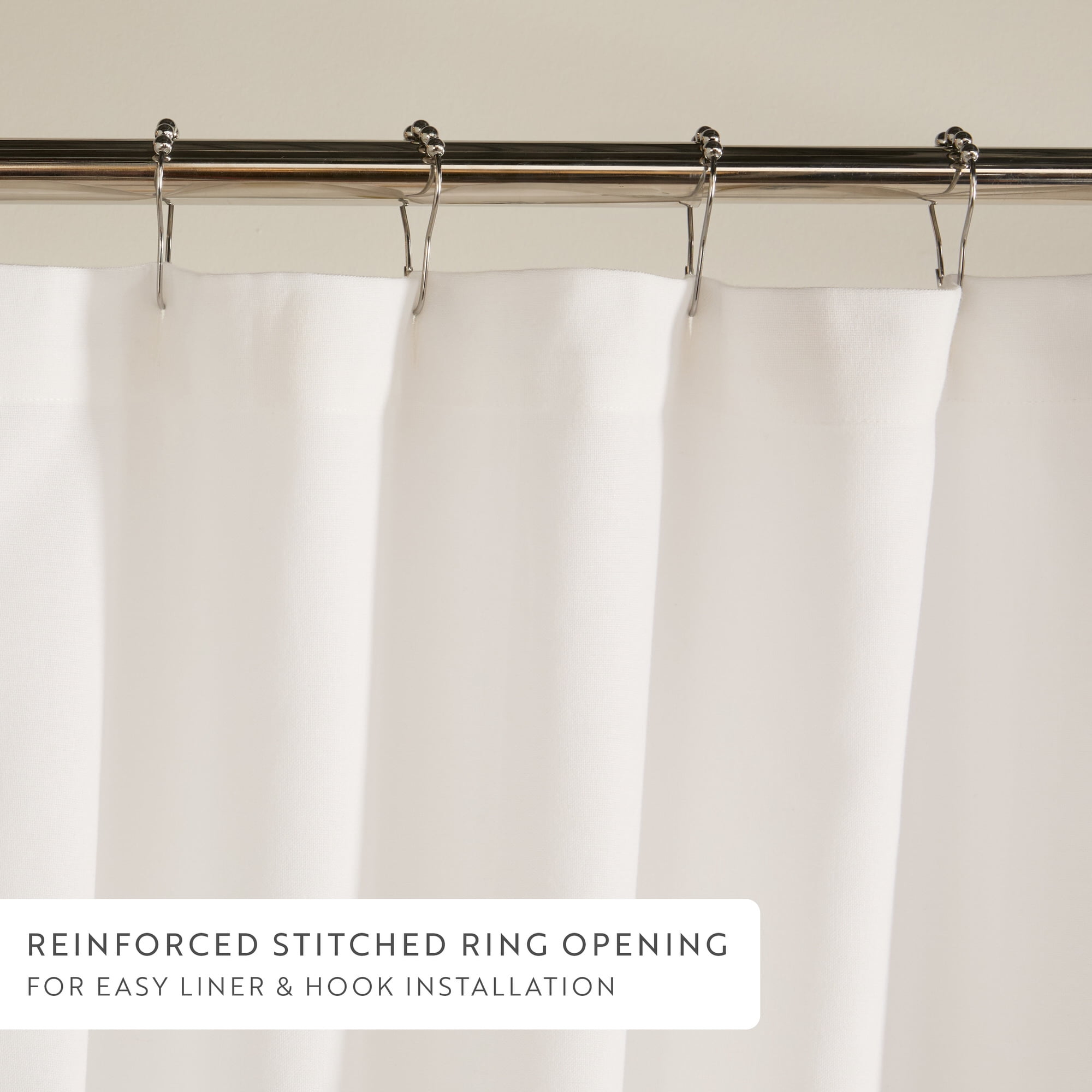Cotton Blend Placement Stripe Shower Curtain