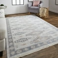 thumbnail image 3 of 4' X 6' Gray Blue And Orange Floral Stain Resistant Area Rug, 3 of 8
