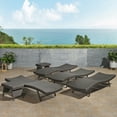 thumbnail image 2 of GDF Studio Eliana Outdoor Wicker 6 Piece Adjustable Chaise Lounge and Side Table Chat Set, Gray, 2 of 4