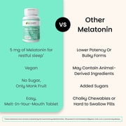 EZ Melts Dissolvable Melatonin, 5 mg, Sugar-Free, 2-Month Supply, Cool Mint-Flavored - 1 Pack