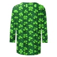 thumbnail image 4 of Ounisa Womens 3/4 Sleeve T Shirt Crew Neck St.Patrick's Day Printed Pullover Loose Fit Casual Fashion Versatile Tops S-3XL, 4 of 5