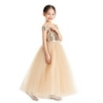 thumbnail image 3 of Ekidsbridal Sequins Off the Shoulder Flower Girl Dresses Junior Bridesmaid Pageant Ballroom Gown 322 4, 3 of 6