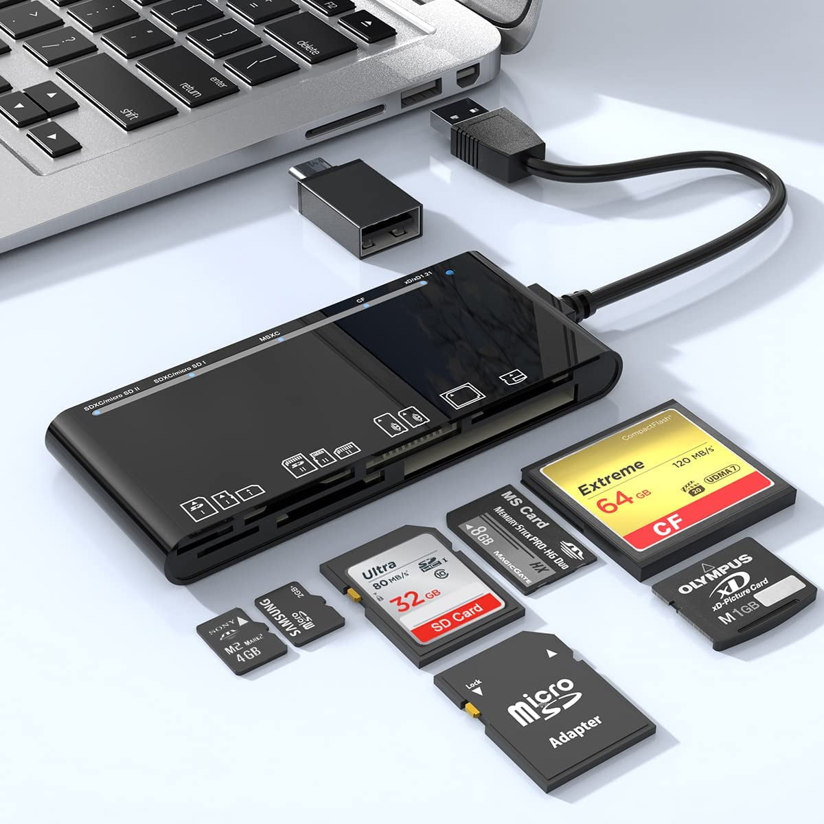 CF SD M2 TF Micro SD Card 5 in 1 Memory Card Adapter Rocketek USB 3.0 Multi-Card Reader Linux for Mac OS,Windows Reader and Writer 5Gbps SD Card Reader 