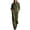 Army Green, variant on Women's Cotton Linen Utility Jumpsuit Long Sleeve Button Front Cargo Workwear One Piece with Pockets Casual Everyday Outfit