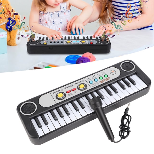 37 Juguete de Piano Clave, Teclado de Piano Digital Toy de Piano Eléctrico Con Micrófono para Niños