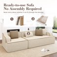 thumbnail image 2 of MF Studio 104.9" Sectional Sofa with Deep Seat, 3-Seater Cloud Modular Couch, No Assembly Required, Beige, 2 of 9