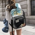 thumbnail image 5 of Iauyy Clear Backpack Heavy Duty PVC Transparent Backpack for College Workplace, Linocut Ship, 5 of 8