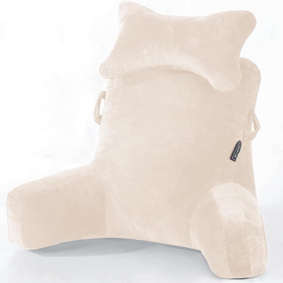 Reading Pillow Extra Large 31" Bed Rest Pillow with Detachable Neck Roll for Sitting in Bed or Couch Adult Back Pillow for Watching TV/Gaming/Relaxing