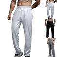 thumbnail image 1 of Styesk Men's Pants Men Foot Binding Solid Color Elastic Waist Draw Rope Pocket Sweatpants Trousers, 1 of 4