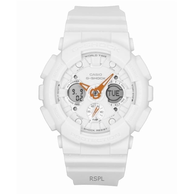 Casio Reloj G-Shock Analógico-digital de Resina de Base Biológica con Esfera Blanca de Cuarzo GMA-S120SA-7A1 para Mujer con Correa de 200 M