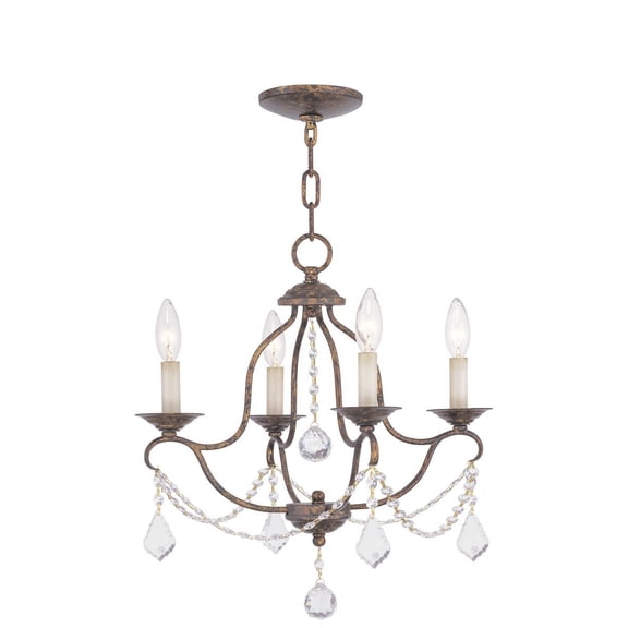 4 Light Verona Bronze Mini Chandelier with Steel base material