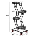 thumbnail image 6 of 4-Tier Metal Plant Stand Display Shelf with Wheels & Brake Flowers Pot Holder Movable for Patio Garden Livingroon, 6 of 9