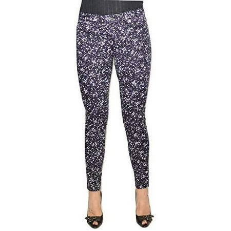 Michael Kors Izzy Skinny Mid Rise Slim Stretch Cotton Pants, Iris/Stars (0)
