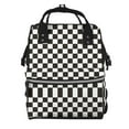 thumbnail image 1 of Fotbe Black and White Checkerboard Mochila Maternidad - Lona de Sarga Impermeable, Mochila de Pañales de Gran Capacidad con Múltiples Bolsillos y Correas Ajustables, 1 of 6