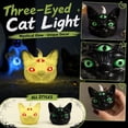 thumbnail image 2 of 2026 New Halloween Decor Jack-O-Lantern Light Up, Tabletop Glowing Three Eye Cat Light Decor, Indoor Halloween Home Fall Ornaments for Porch and Indoor Home Office Desk Decor, 2 of 4