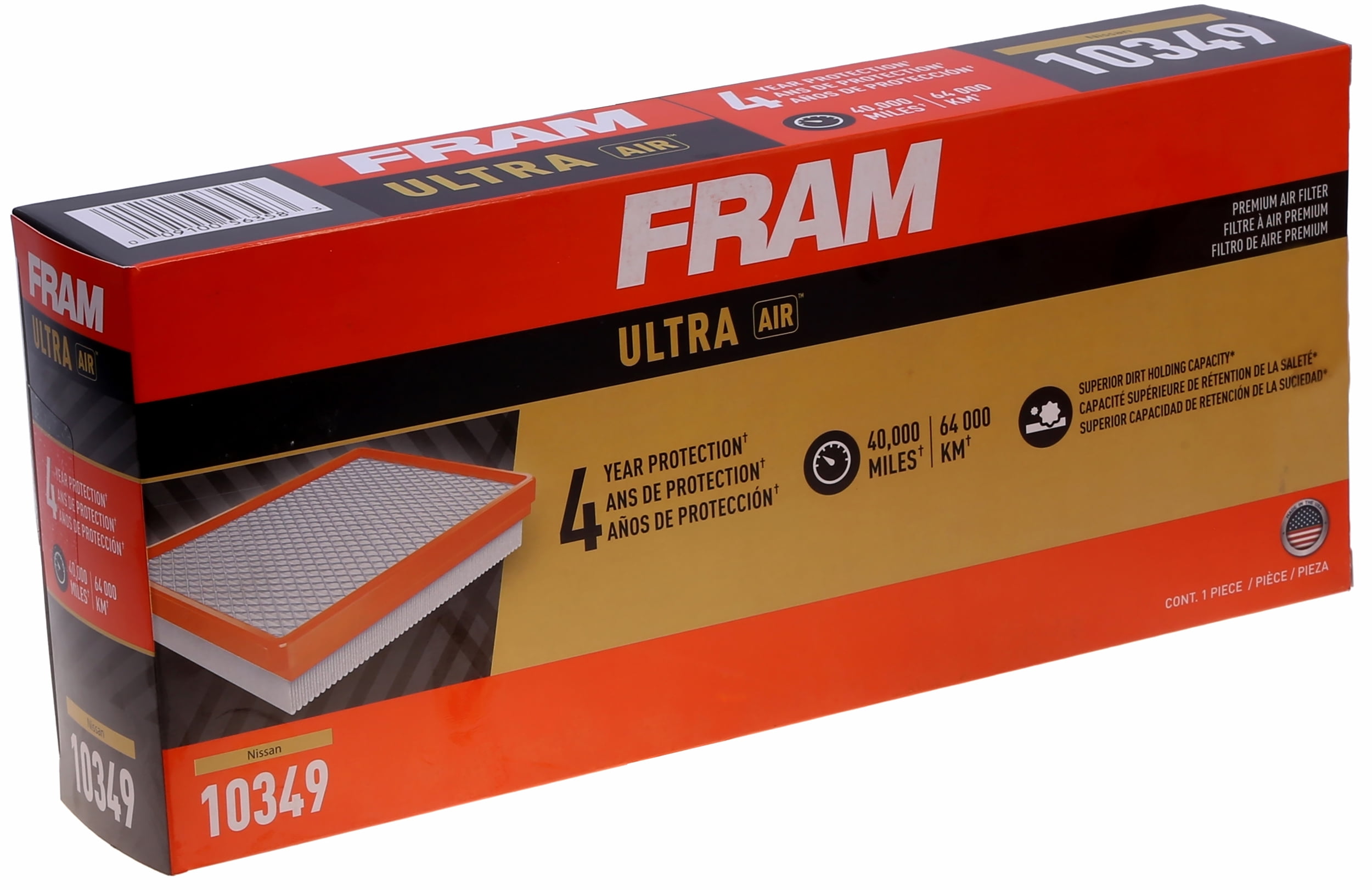 FRAM Ultra Premium 40,000 Mile Air Filter, 10349 for Select Nissan Vehicles