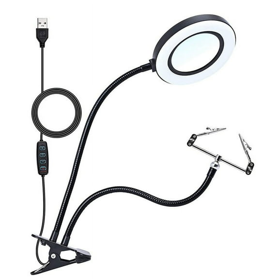 Multifunctional Desk Lamp Magnifying Glass with Led Lights Helping Hand Soldering Loupe Magnifier Tool