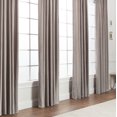 thumbnail image 2 of Chanasya Taupe Velvet Curtains Panel Set 2 -Piece - Classy Partial Blackout Curtain Room Darkening Curtains Drapes for Living Room Bedroom Patio- Window Treatment - 96 Inch Length Long - Taupe, 2 of 4